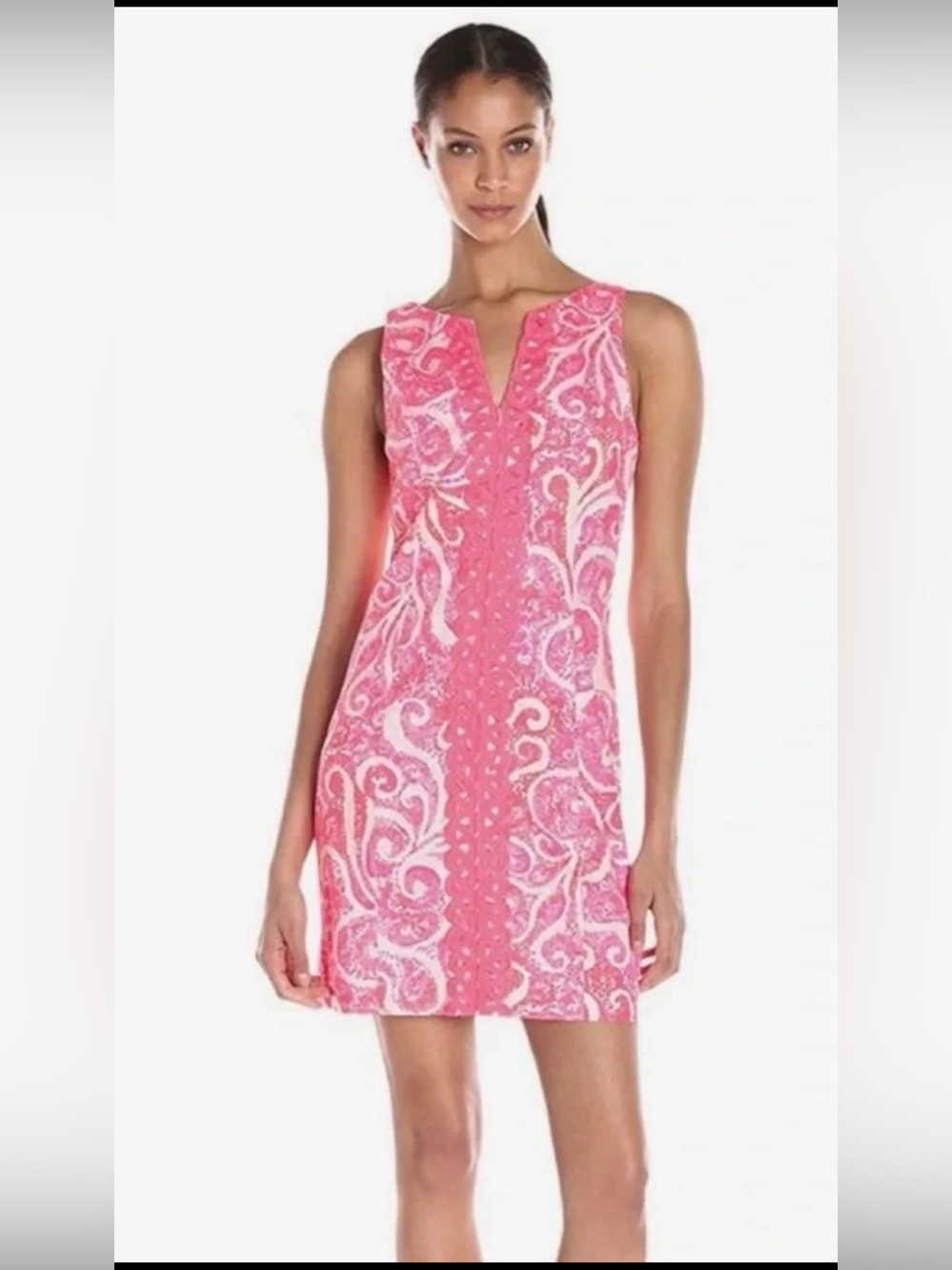 🌹🩷❤️🌷🌺🌸Lilly Pulitzer sz4 Ryder Shift in Pink Pout All Cotton Textured